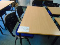 Office Table & x 2 Blue Chairs