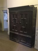 Flemish Style Antique Dark Oak Wardrobe