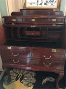 Victorian Style Mahogany Writing Bureau With Cabriole Legs