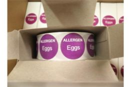 x 27 Boxes of Allergen Labels 1000 Labels in 1 Box