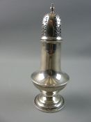 A HALLMARKED SILVER SUGAR SIFTER, 20 cms high, Birmingham 1918, 4.7 troy ozs