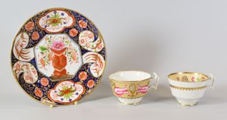 A SWANSEA PORCELAIN 'JAPAN PATTERN PLATE of circular form with an elaborate pattern of gilding on