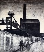 GEORGE CHAPMAN rare limited edition (1/10) etching - pedestrian figures in overcoats and caps within