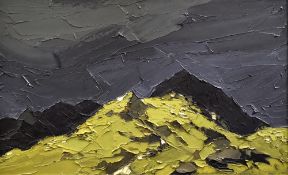 SIR KYFFIN WILLIAMS RA oil on canvas - Snowdonia mountains, entitled 'Storm Approaching Crib Goch,