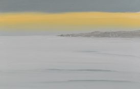 NICK JOHN REES acrylic on canvas - sea and headland, entitled verso 'View from Sully Island -