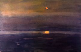 SIR KYFFIN WILLIAMS RA limited edition (141/150) print - sunset over Anglesey, entitled 'Traeth