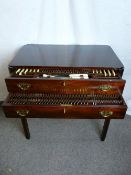 A PRESTONS LTD, BOLTON TWO DRAWER CUTLERY CANTEEN TABLE, near complete A1 marked contents with