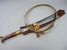 A NORTH EAST INDIA ASSAM NAGA DAO (SWORD), late 19th Century with woven and bone hilt and decorative