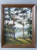 G V GADD early oil on board - Shropshire pastoral scene near Ellesmere, bearing original label verso