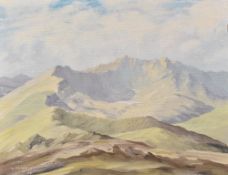 WILFRID J COLCLOUGH oil on board, a set of seven - mountains of Snowdonia, signed and dated