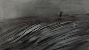 JOHN WRIGHT mixed media - entitled verso on Howard Roberts Gallery label 'The Cloudy Acres', signed,