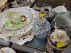 A parcel of mixed pottery including Worcester fan dish etc