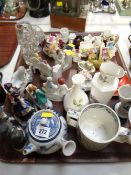 A tray of mixed china including china fairings etc