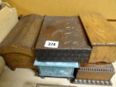 A parcel of table caskets and boxes