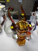 A parcel of glass ornaments