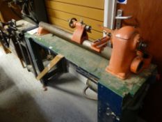 A workshop lathe