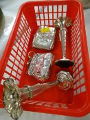 Silver cigarette case, silver purse and a pair of small silver vases
