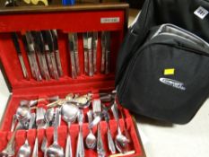 A modern picnic set and a canteen of cutlery