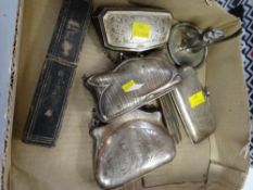 A parcel of white metal vintage purses etc