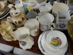 A parcel of mixed pottery including commemorative items