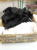 A vintage Devon curl creamery butter box with lace contents