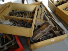 A quantity of drill bits and block plane etc