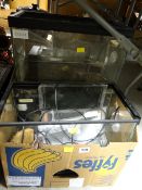 A reptile tank and associated equipment