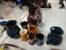 Nine items of Ewenny pottery, some with inscriptions