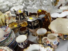 A quantity of lustre and Imari-style pottery