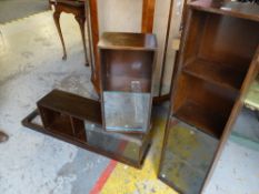 A three-section modular bookcase