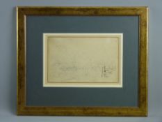 DAVID COX SNR preparatory watercolour sketch - trees and walls, entitled 'Betws-y-Coed' and with