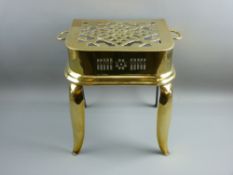 A LATE GEORGIAN POLISHED BRASS & IRON FOOTMAN, 34.5 cms high, 38 cms wide maximum