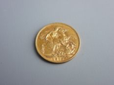 A GOLD GEORGE & DRAGON FULL SOVEREIGN 1910