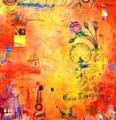 ANDREW SAFTEL (American b.1959) acrylic print on canvas - abstract, 86 x 84cms