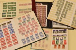 FIVE STAMP ALBUMS - IRISH & BRITISH mainly pages of multiples