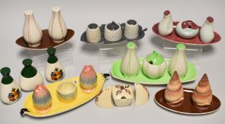 A QUANTITY OF NOVELTY CARLTONWARE CRUET SETS