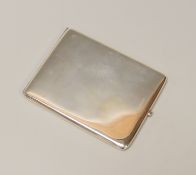 A SILVER CIGARETTE CASE of plain form, London 1905, 5ozs