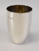 A SILVER BEAKER of plain form, no inscriptions, mark for William Gibson & John Langman, London 1891,