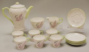 A FIFTEEN-PIECE SHELLEY FANTASIA COFFEE SET