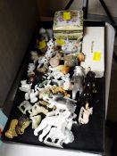 A parcel of porcelain animals etc
