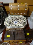 A collection of miscellaneous table boxes