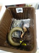 An interesting parcel of items including possibly a top part of a sporran, an archaic bangle and