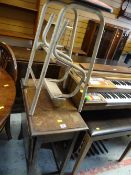 Drop leaf table and a vintage step-stool