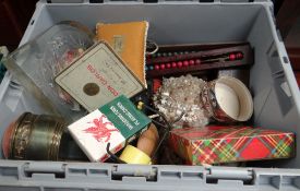 Box of mixed items including playing cards, games, boxes etc