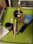 A parcel of part-silver dressing table items etc