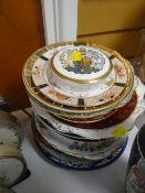 A quantity of Staffordshire plates including Spode, Derbyshire etc