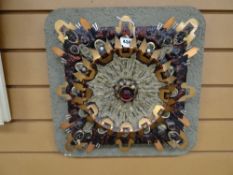 An Elizabeth Lewis metal and resin abstract panel