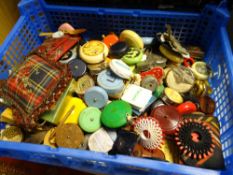 A large quantity of novelty and souvenir needlework, tape measures etc