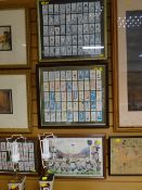 Three rugby related prints and two further framed sporting prints