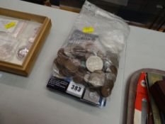 A collection of various British pre-decimal crowns and other coins together with a bag of various